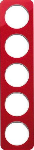 Berker Rahmen 5-fach rot trans./polws glz 10152349