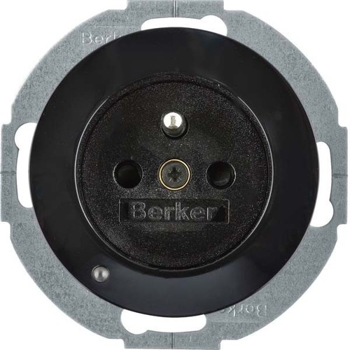 Berker Steckdose mit Stiftkontakt BS R.1/R.3 schwarz 6765102045