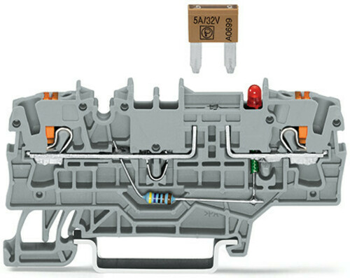 WAGO GmbH & Co. KG 2-Leiter-Sicherungsklemme Prüfmöglichkeit,grau 2202-1981/1000-429