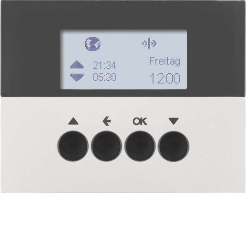 Berker KNX-Funk Jalousieschaltuhr aluminium lackiert 85745177