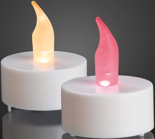 Hellum LED-Teelichter-Set weiß 2er RGB 520095 2-Set