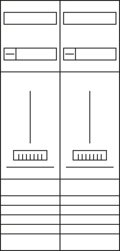 Hager Komplettfeld, univers Z 2ZP, H=1050mm,2-feld ZK34C3N
