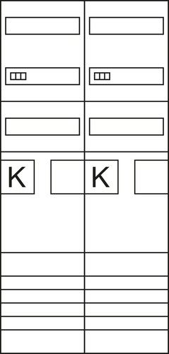 Hager Komplettfeld 2ZP, H=1050mm,2-feld ZK3EL22