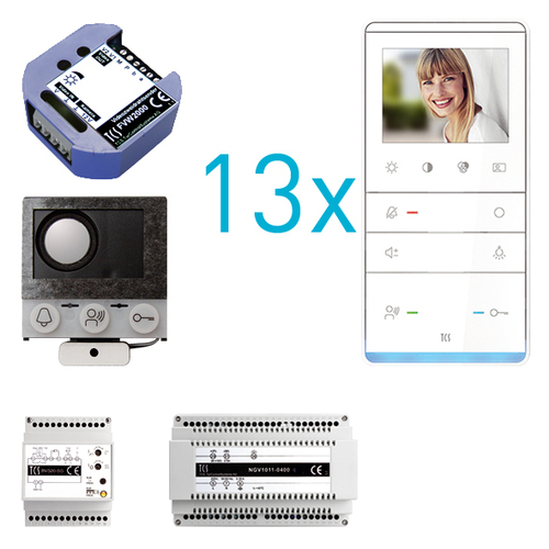TCS Tür Control video:pack Einbau für 13 Wohneinheit PVIF130/001