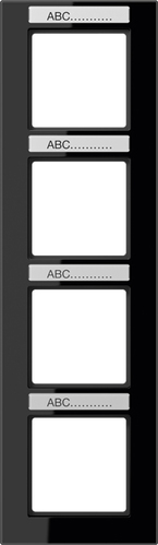 Jung Rahmen 4-f Schriftf. senkr schwarz AC 584 BFNA SW