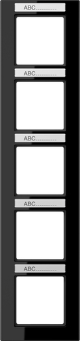 Jung Rahmen 5-f Schriftf. senkr schwarz AC 585 BFNA SW