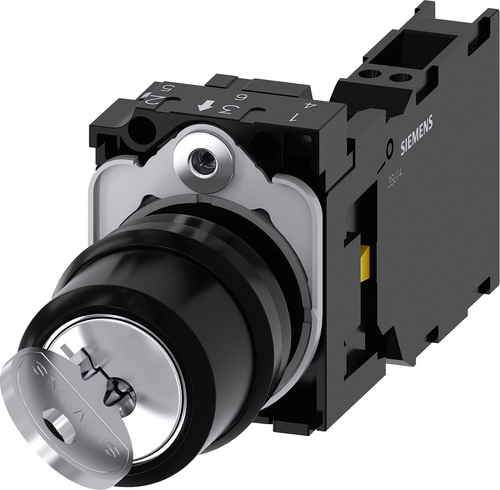 Siemens Dig.Industr. Schlüsselschalter RONIS 22 mm, rund, Kunstst 3SU1100-4BF21-3TA0