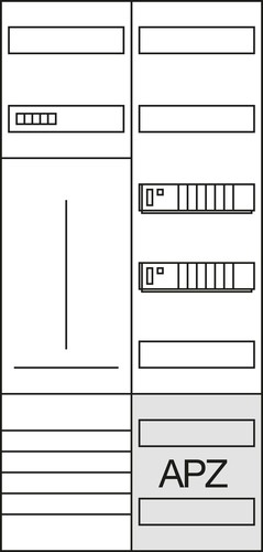 Hager Komplettschrank, univers Z 1ZP, 1100x550x205 ZB323T15G