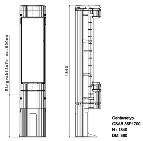 GSAB Elektrotechnik Poller Höhe 1811mm 36P1700MDS