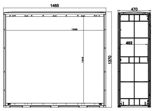 GSAB Elektrotechnik Normkabelverteilerschrank HxBxT:1300x1465x470 3S1300-470PIMC