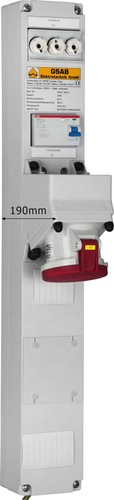 GSAB Elektrotechnik Systemleiste Sammelsch. 185mm, CEE63 99.00.063-Z