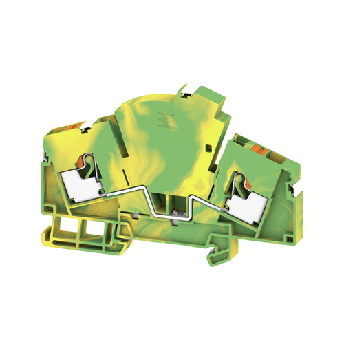 Weidmüller Schutzleiter-Reihenklemme, PUSH IN, grün / gelb ATTB 6 PE DL