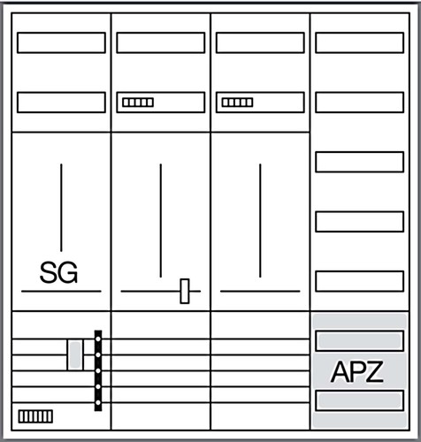 Hager Komplettschrank 2ZP/SG/VF-5rh/APZ ZB342U25LS