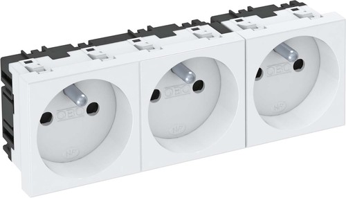 OBO Bettermann Vertr Steckdose, 3-fach 250V,10/16A, RAL9010 STD-F0 RW3 OBO Bettermann Vertr Steckdose, 3-fach 250V,10/16A, RAL9010 STD-F0 RW3