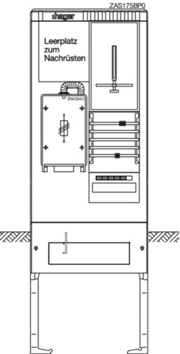 Hager Zähleranschlusssäule 1ZP + 1LP, HAK ZAS175BP0