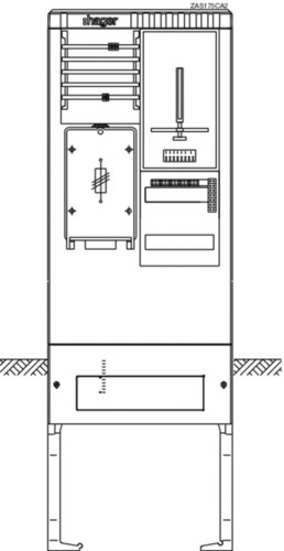 Hager Zähleranschlusssäule 1ZP, HAK, TN-S Netz ZAS175CA2