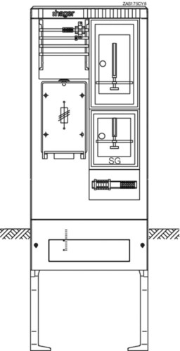 Hager Zähleranschlusssäule 1ZP + 1TSG, HAK ZAS175CY8