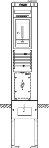 Hager Zähleranschlusssäule 1ZP, TN-S Netz ZAS202CK9