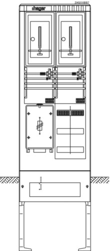 Hager Zähleranschlusssäule 2ZP, HAK, TN-C Netz ZAS205BB7
