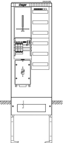 Hager Zähleranschlusssäule 1ZP + 1V6R, HAK ZAS205DB6