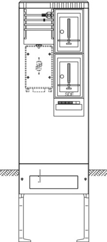Hager Zähleranschlusssäule 1ZP + 1SDE, TN-C ZAS205MM9