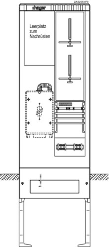 Hager Zähleranschlusssäule 2ZP + 1LP, TSG/V3/MP ZAS205NF9
