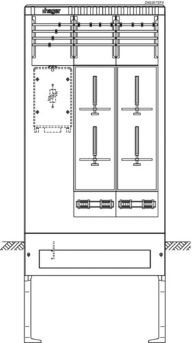 Hager Zähleranschlusssäule 4ZP, TN-C Netz ZAS207EF9