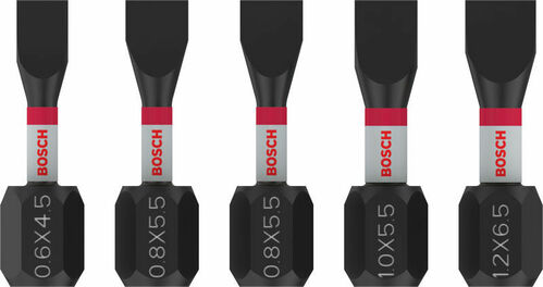 Bosch Power Tools PRO Bit Impact Slotted 25mm 5tlg 2608521U60VE(5)