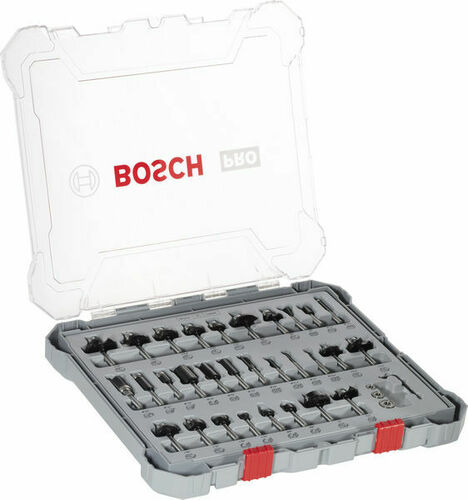 Bosch Power Tools PRO Fräser Set, 1/4" Schaft, 30-tlg 2607017476