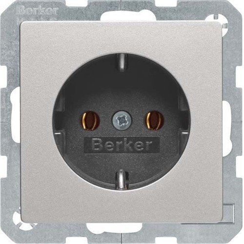 Berker SCHUKO-Steckdose alu/lack 47436084