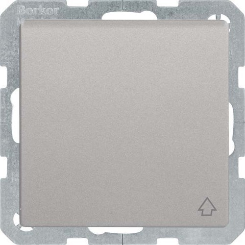 Berker SCHUKO-Steckdose alu/lack mit Klappdeckel 6768776084
