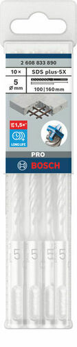 Bosch Power Tools PRO SDS plus-5X Hammerbohrer 5 x 100 2608833890VE(10)