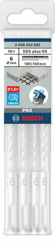 Bosch Power Tools PRO SDS plus-5X Hammerbohrer 6 x 100 2608833892VE(10)