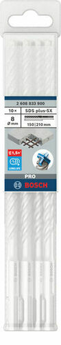 Bosch Power Tools PRO SDS plus-5X Hammerbohrer 8 x 150 2608833900VE(10)