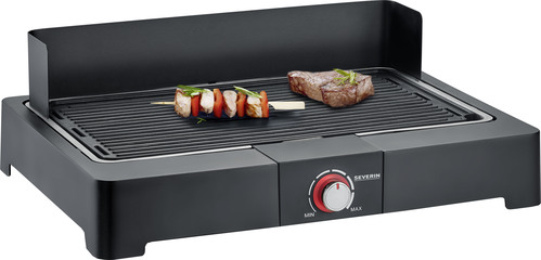 Severin Barbecue-Tischgrill m.Windschutz PG 8567 sw