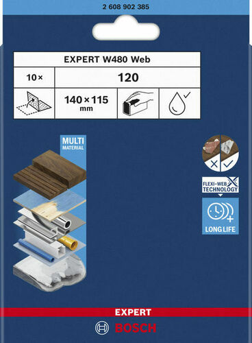 Bosch Power Tools EXPERT W480 Web 1/4 Handschleifblatt 115 2608902385VE(10)
