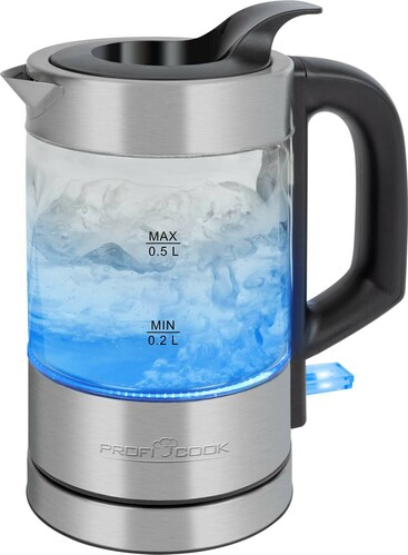 PROFI COOK Glas-Wasserkocher 0,5L PC-WKS 1228 G inox