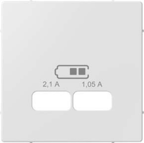 Merten Zentralplatte weiß/glanzf.USB Lade. MEG4367-0325