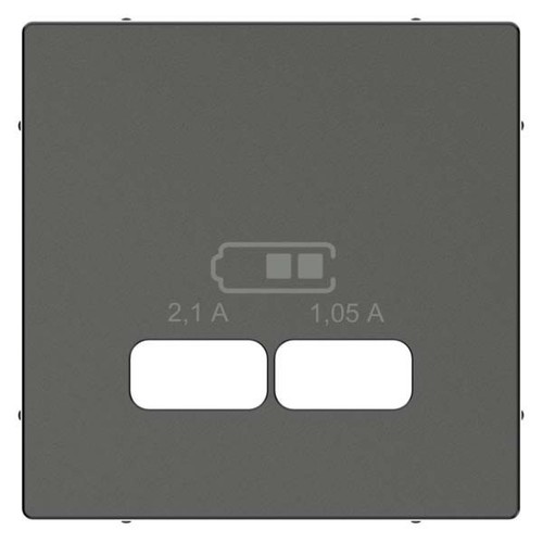 Merten Zentralplatte anthrazit f.USB Ladest.Einsatz MEG4367-0414