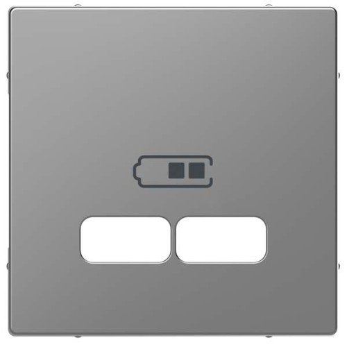 Merten Zentralplatte edelstahl f.USB Ladest.Einsatz MEG4367-6036