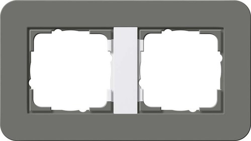 Gira Abdeckrahmen 2-fach ch Dklgrau/Reinweiß 0212413