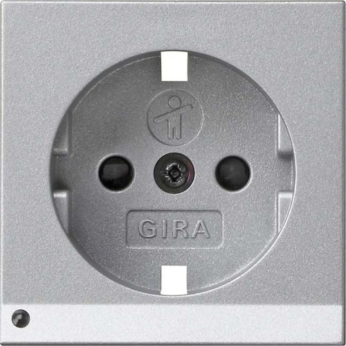 Gira Abdeckung SCHUKO aluminium LED-Leuchte+SH 093626