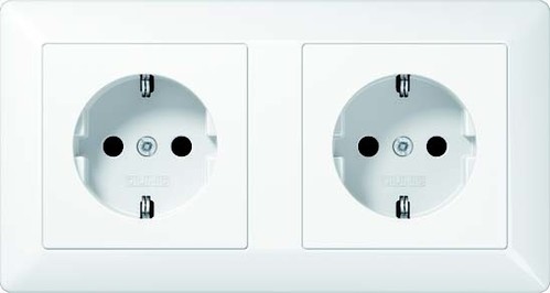 Jung Kanal-SCHUKO-Steckdose 2-fach16A 250V AS 1522 BF WW