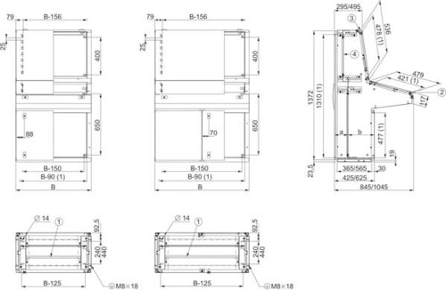 Schneider Electric Spacial-SD-Steuerpult mit Konsole, H1400xB NSYSDF108