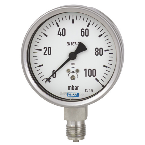 Wika Wiegand KapsFedMano 632.50.160 VA -250.0mbar1/2NPTunt 9885805