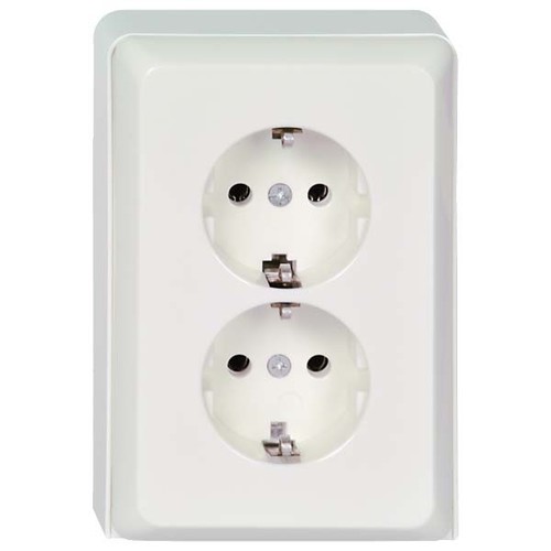 Elso Geräteträger rw m. 2-fach Steckdose 515514