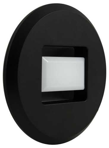 Megaman LED-Wandeinbauleuchte 830, rund, schwarz MM75346