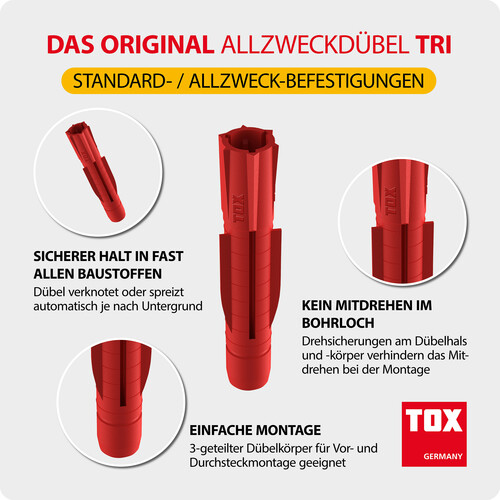 TOX-Dübel-Techn. Allzweckdübel TRI 8/51 RUDO(VE400) TOX-Dübel-Techn. Allzweckdübel TRI 8/51 RUDO(VE400)