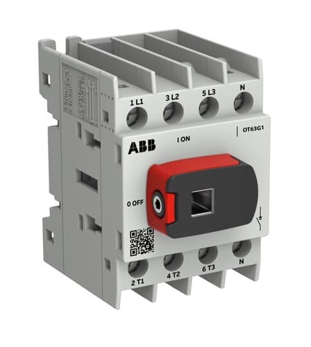 ABB Stotz S&J Lasttrennschalter OT+ 63 A,BG G1,4-polig OT63G1-4BSN2/48 ABB Stotz S&J Lasttrennschalter OT+ 63 A,BG G1,4-polig OT63G1-4BSN2/48