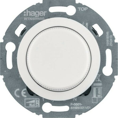 Hager Universal-Drehdimmer polarweiß gl WTN4011WG